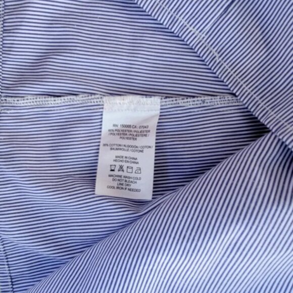 DRA Anthropologie Blue and White Striped Ruffled Tiered Bell Sleeves Top Size S - Picture 6 of 6